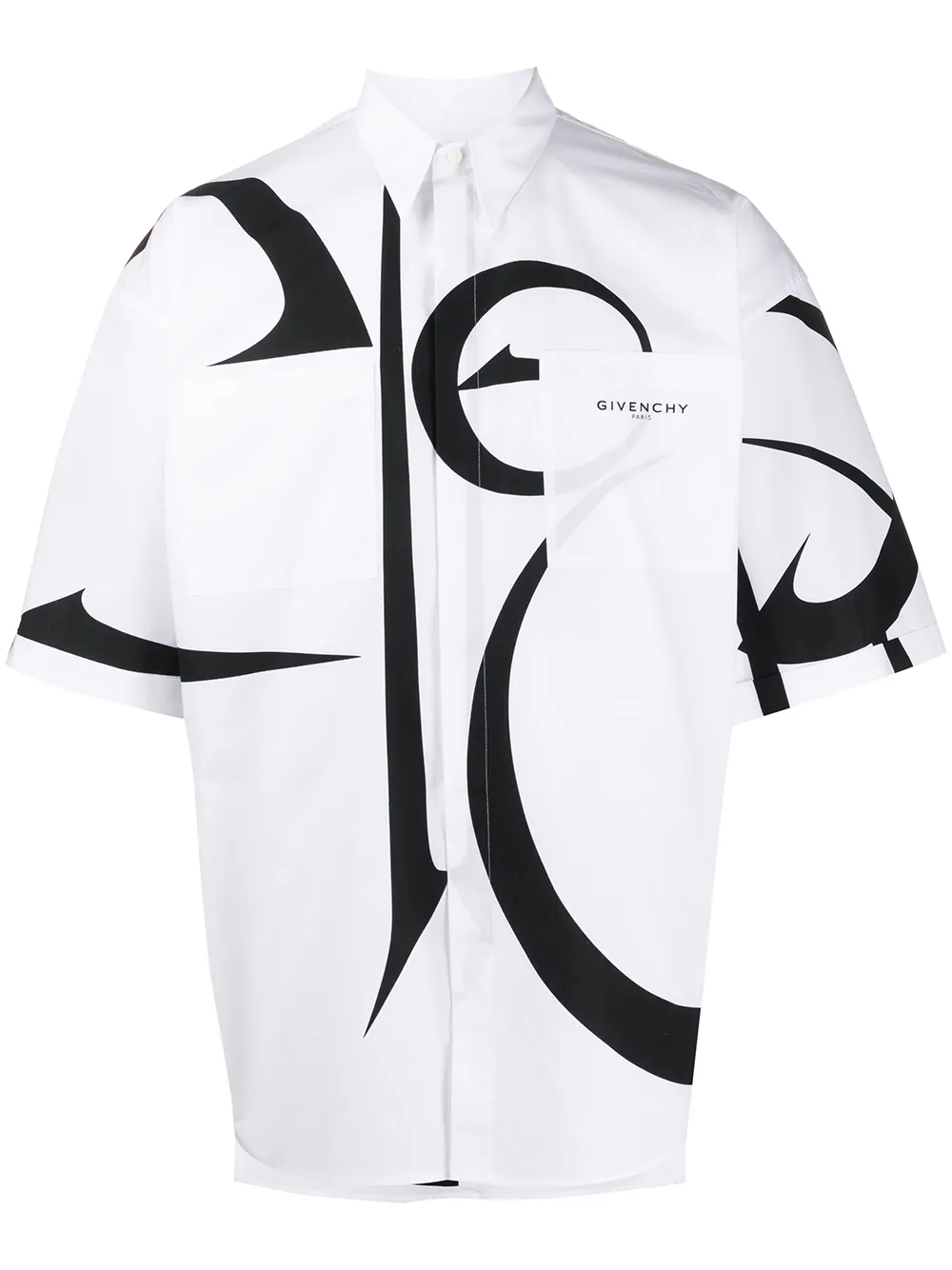 GIVENCHY CALLIGRAPHY-PATTERN SHORT-SLEEVED SHIRT