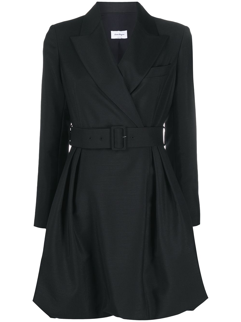 Shop Ferragamo Belted Blazer Dress In Black