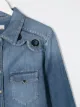 Elisabetta Franchi La Mia Bambina قميص جينز بأطراف صدف