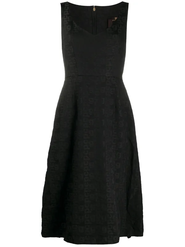 a line black midi dress