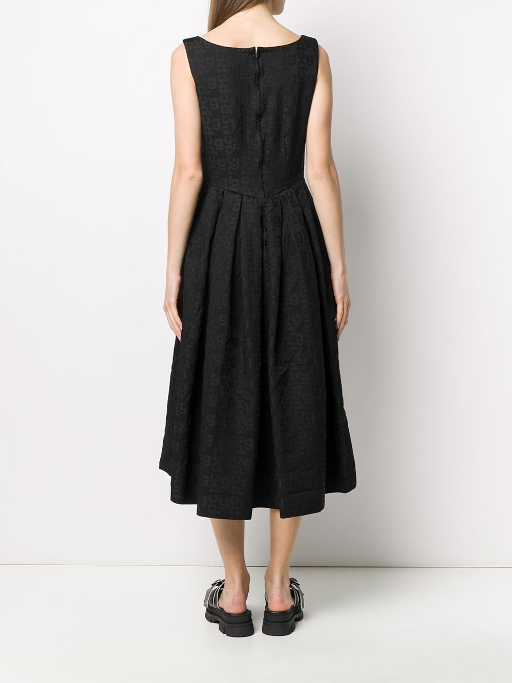 Shop Comme Des Garçons Monogram A-line Midi Dress In Black