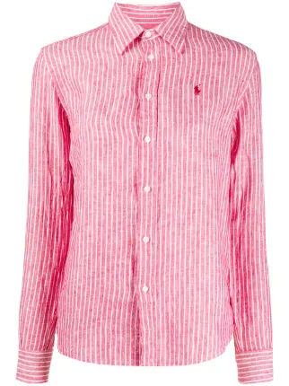 ralph lauren striped linen shirt