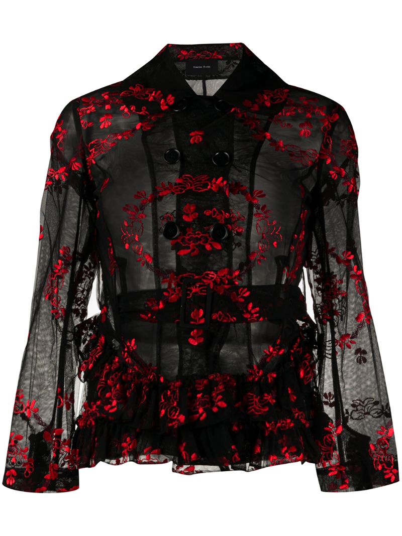 SIMONE ROCHA EMBROIDERED FLORAL JACKET