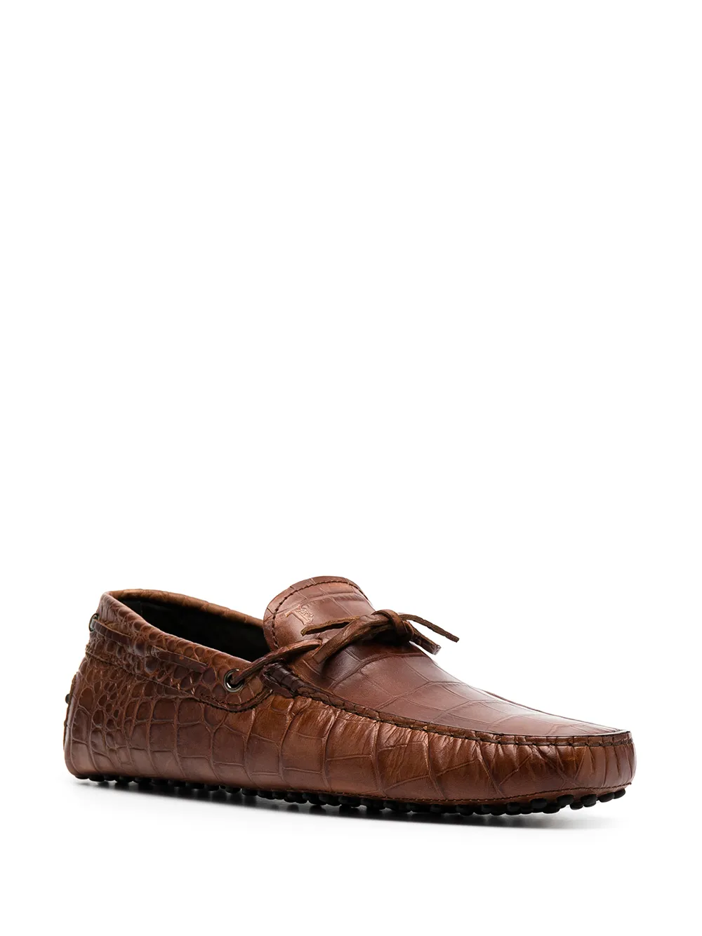 Tod's Gommino loafers met krokodillenleer-effect Bruin