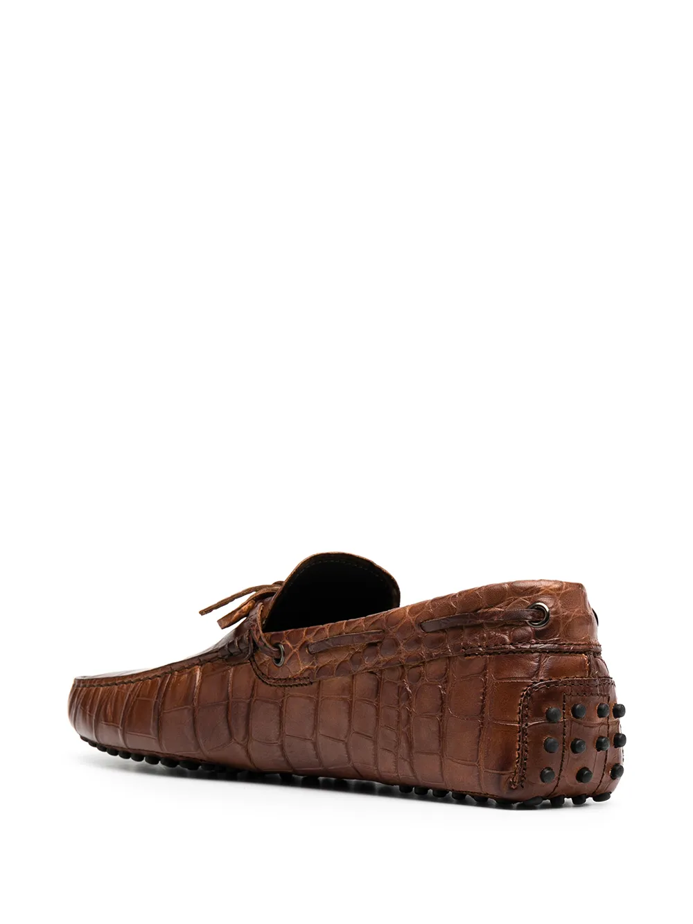 Tod's Gommino loafers met krokodillenleer-effect Bruin