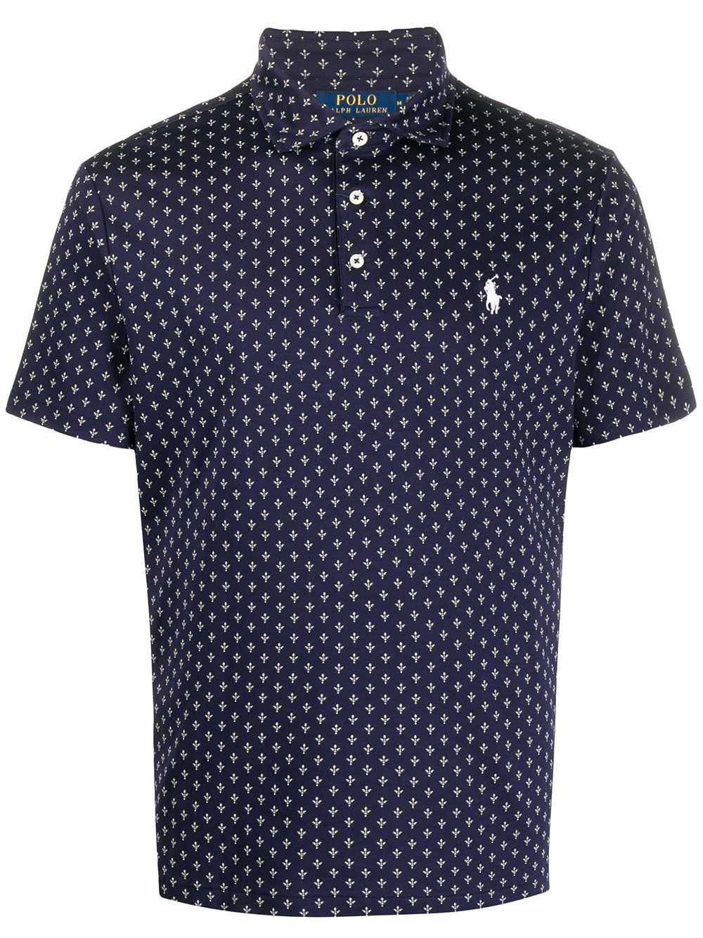 Polo Ralph Lauren Interlock-knit Printed Polo Shirt In Blue