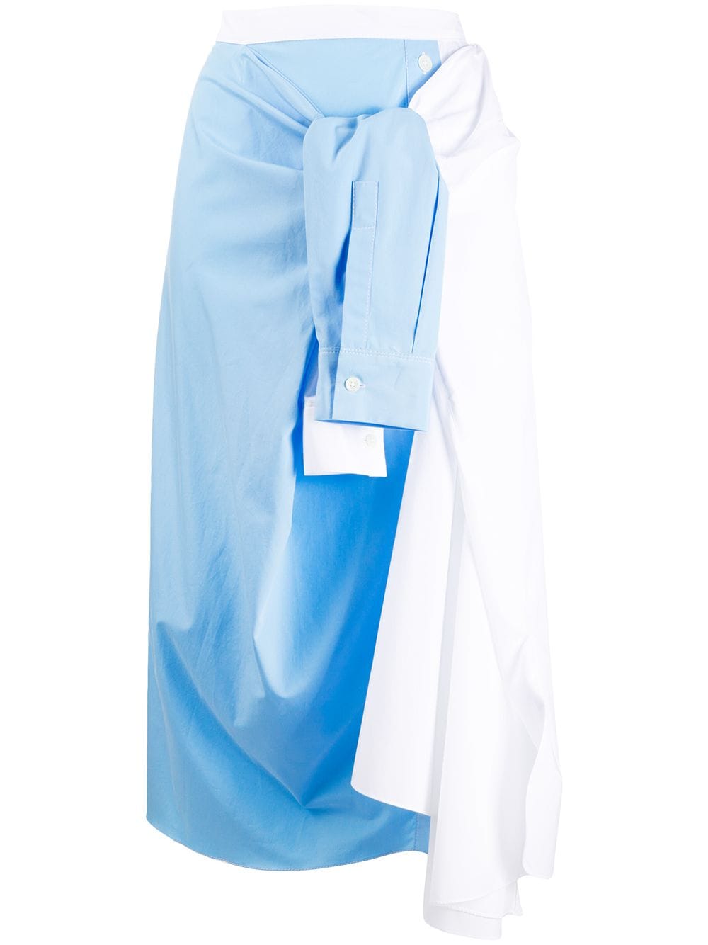 Marni Shirt Tie Midi Skirt In Blue