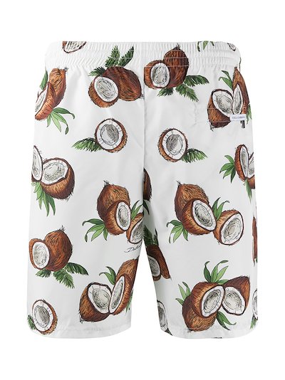 Dolce & Gabbana coconut print swim shorts white | MODES