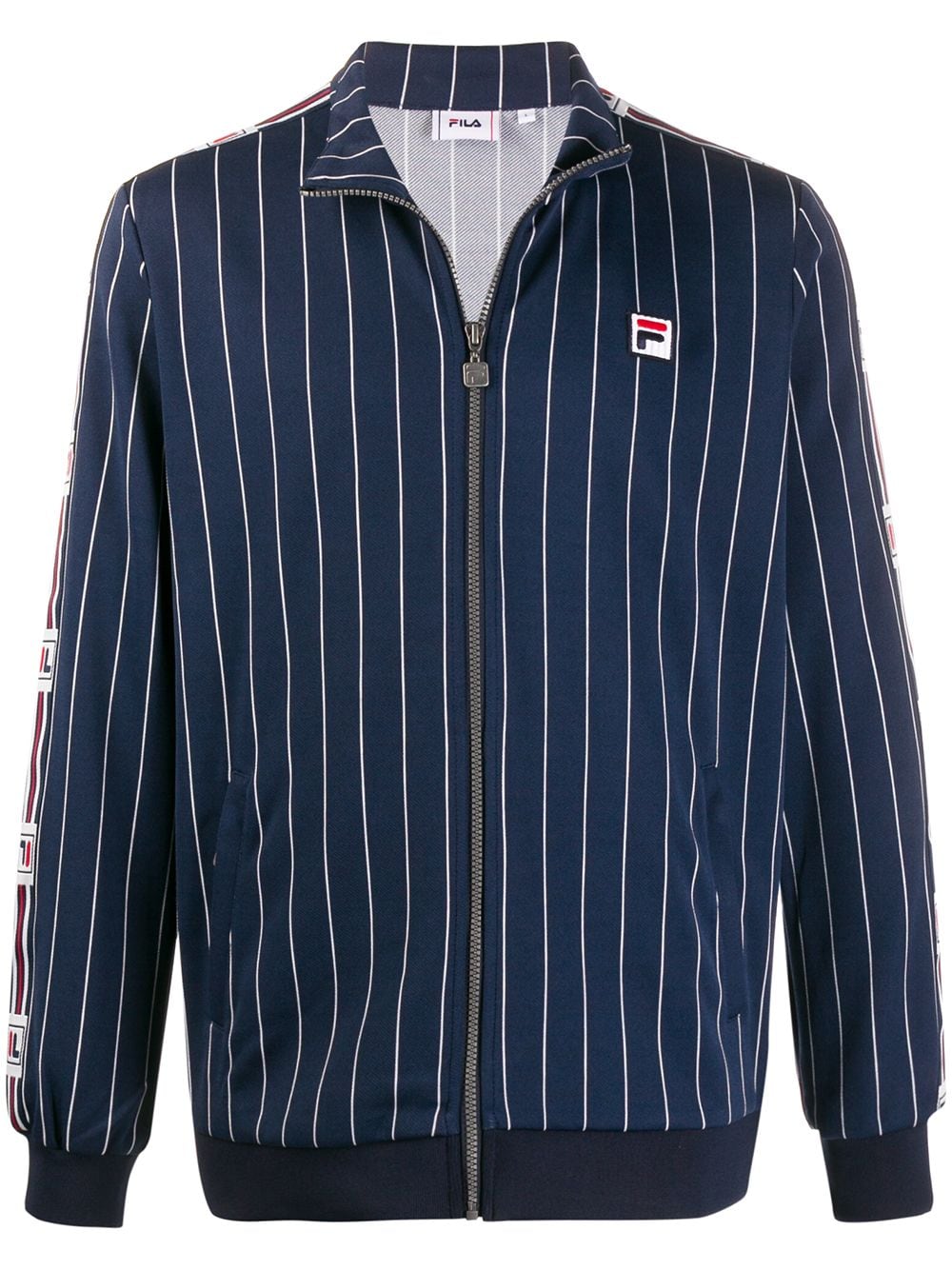 Fila Striped Side Logo Jacket In Blue