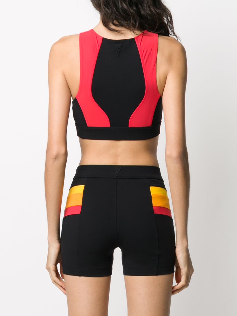 Shop No Ka'oi Colour Blocked Sports Crop Top In Black