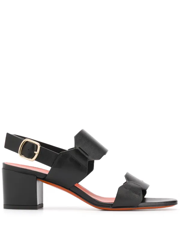 black low heel sandals