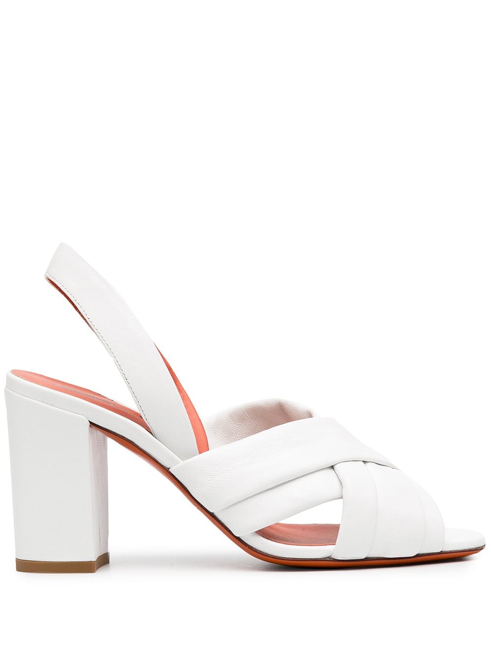 Shop Santoni Crossover Open Sandals In White