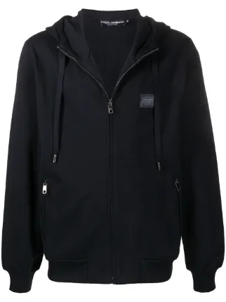 Dolce & Gabbana logo-patch Zipped Hoodie - Farfetch