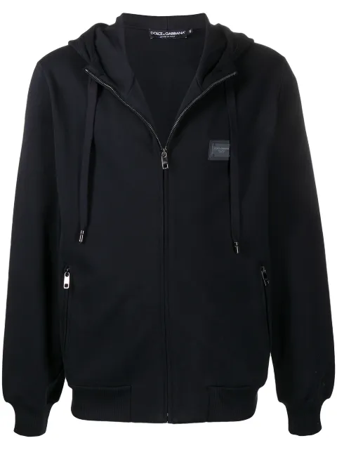 Dolce & Gabbana logo-tag zip-up hoodie