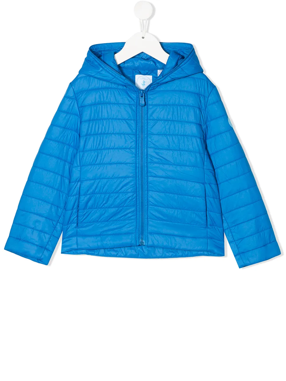 Save The Duck Kids' Zip-up Hooded Padded Jacket In Light Blue