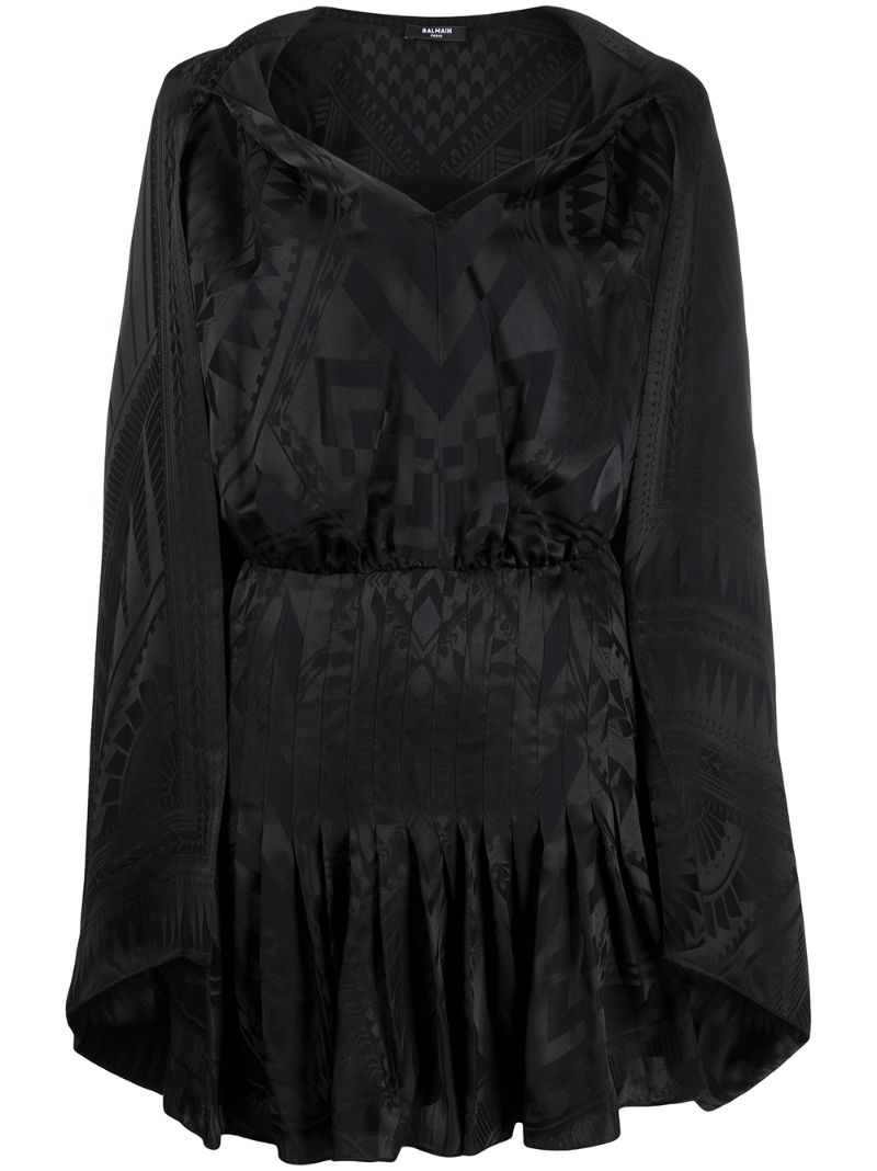 Balmain Scarf-embellished Mini Dress In Black