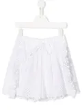 Alberta Ferretti Kids embroidered ruffled shorts - White