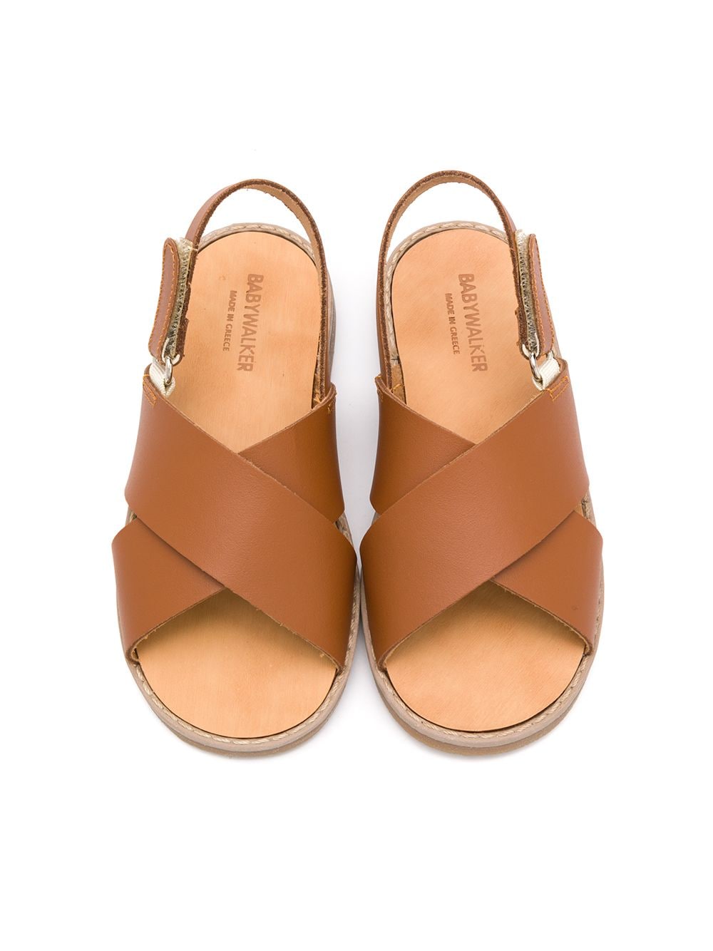 Shop Babywalker Cross Strap Sandals In Brown