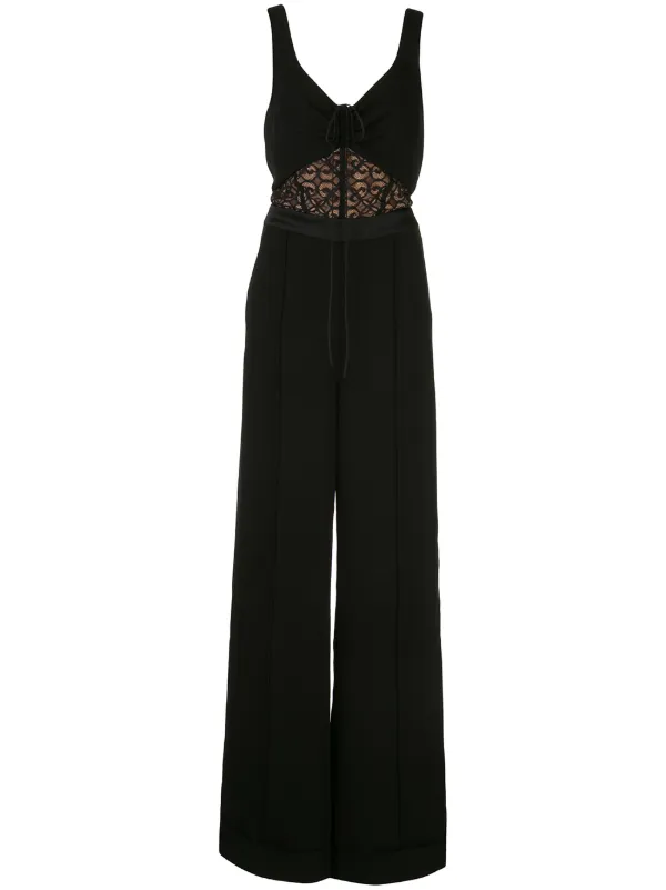 lace panel jumpsuit