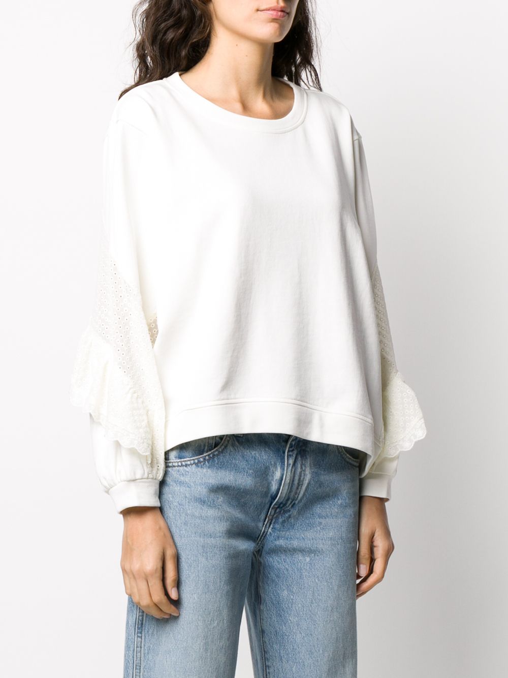 фото Twin-set broderie anglaise ruffle sweatshirt