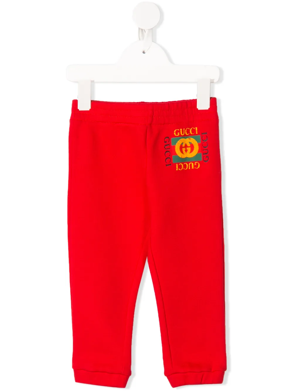 Gucci Babies' Logo Print Track Trousers In Red