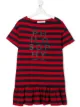 الصورة 1 من Philosophy Di Lorenzo Serafini Kids فستان مخطط بشعار الماركة