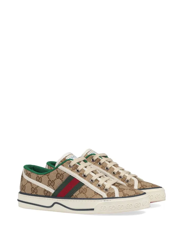 Gucci Tennis 1977 Canvas Slip On Sneakers in Beige - Gucci