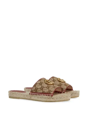women's gg matelassé canvas slide sandal