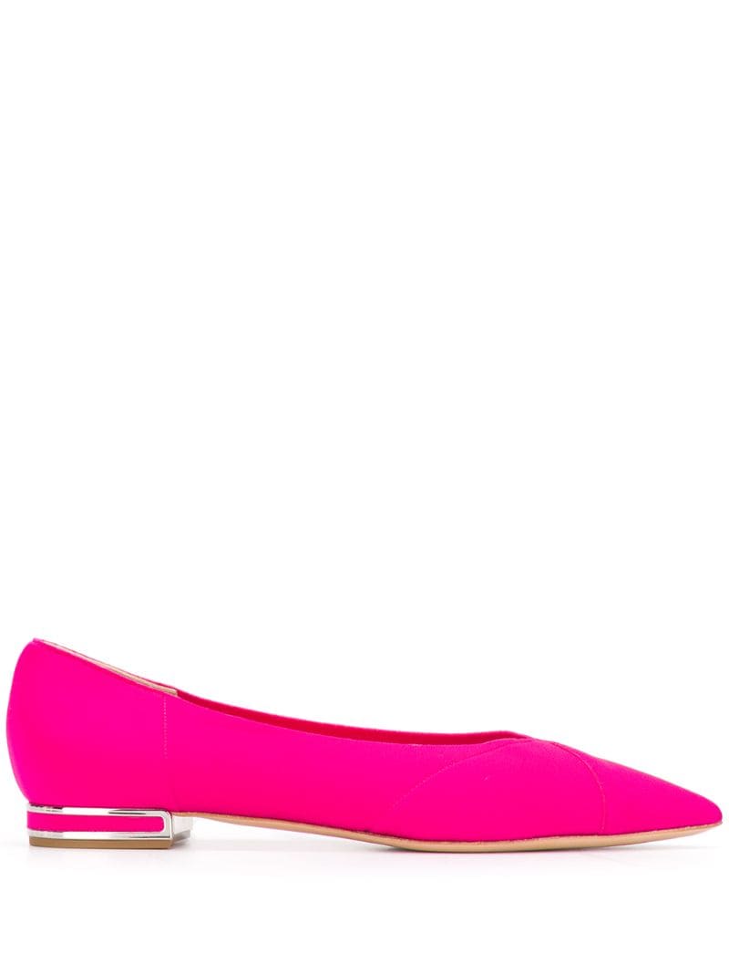 Casadei Pointed Toe Ballerinas In Pink
