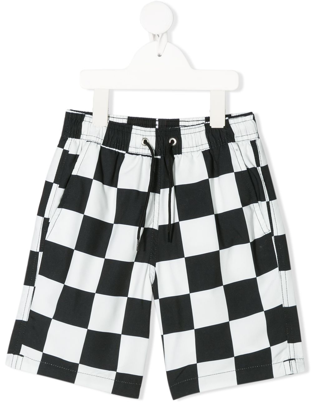 Shop Wolf & Rita Checkered Print Swim Shorts In Black