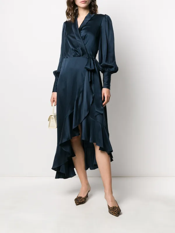 zimmermann navy wrap dress