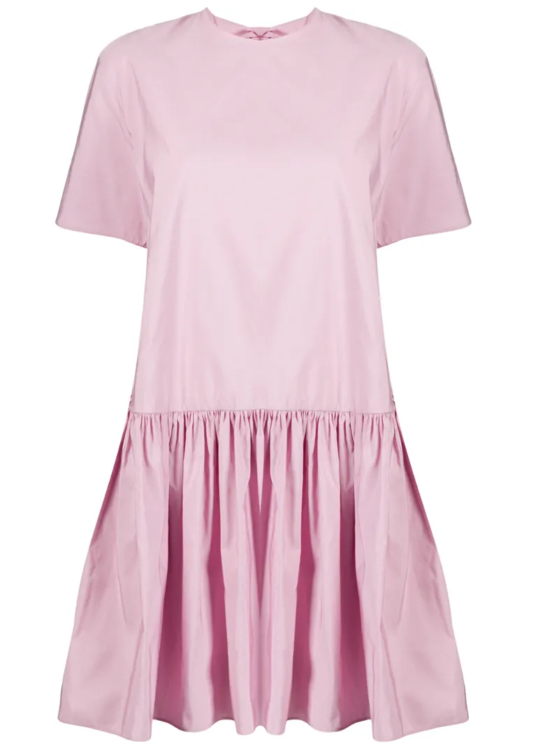 Valentino Bow Detail Flared Dress In Pink