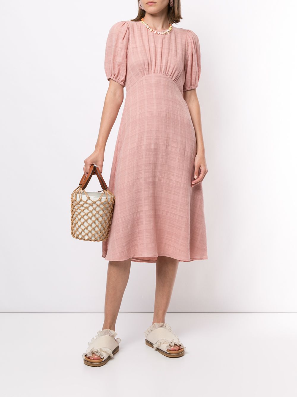 фото Auguste pia checked empire-line midi dress