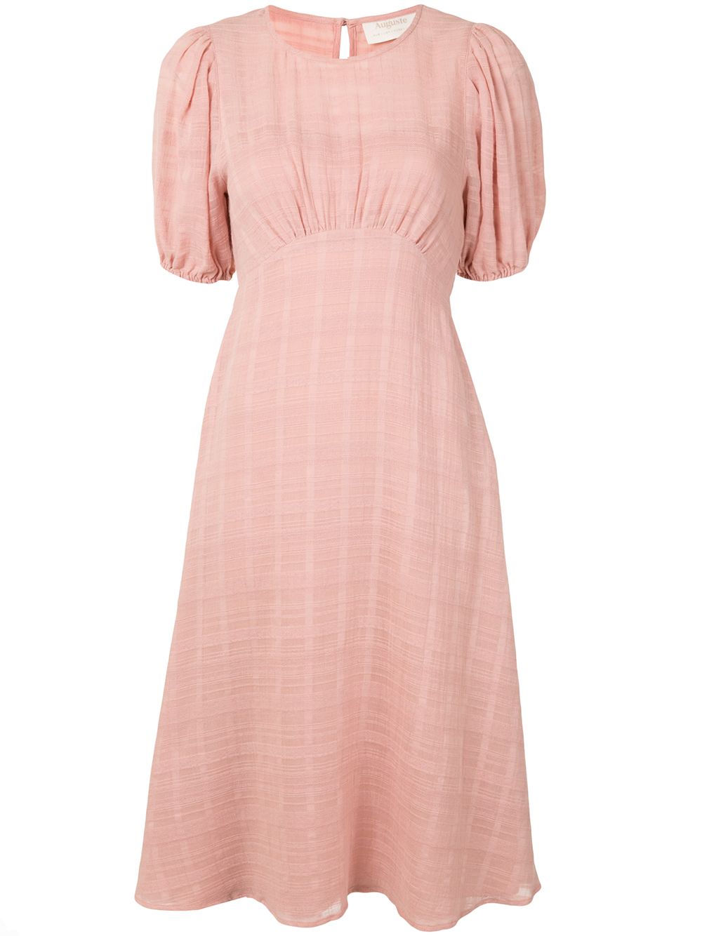 Shop Auguste Pia Checked Empire-line Midi Dress In Pink