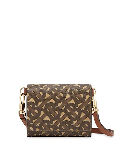 Burberry Monogram-print detachable-strap wallet brown | MODES