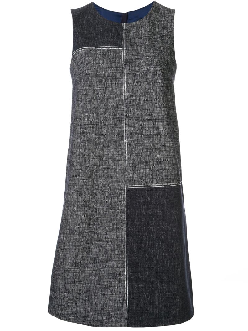 PAULE KA COLOUR-BLOCK SHIFT DRESS
