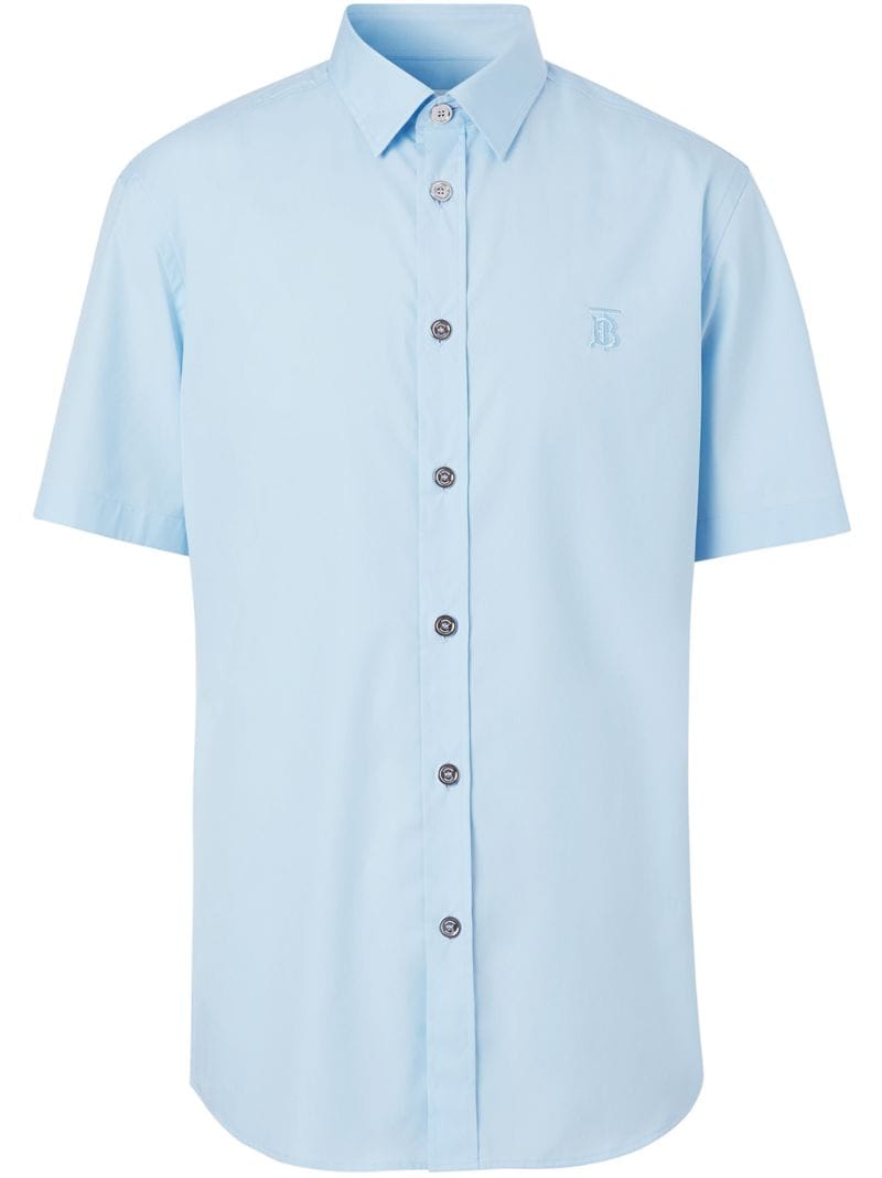 Burberry Shortsleeved Shirt In Blue