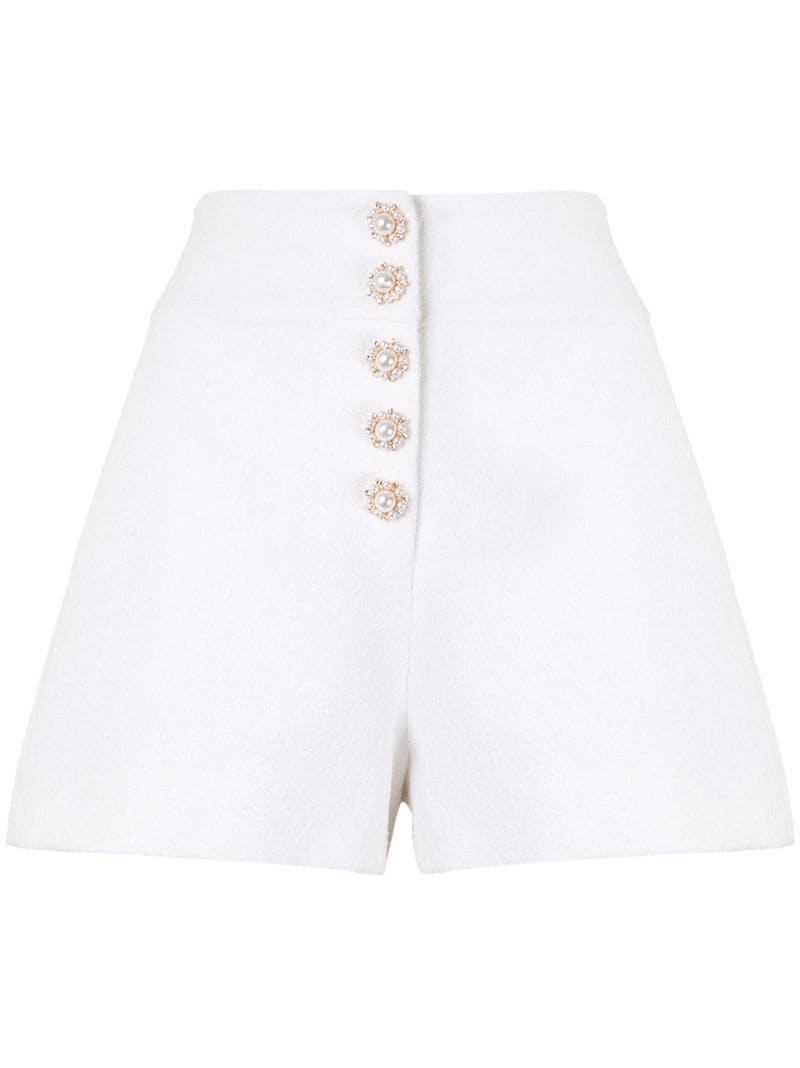 Edward Achour Paris High Rise Woven Shorts In White