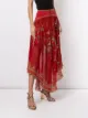 Camilla silk asymmetric midi skirt