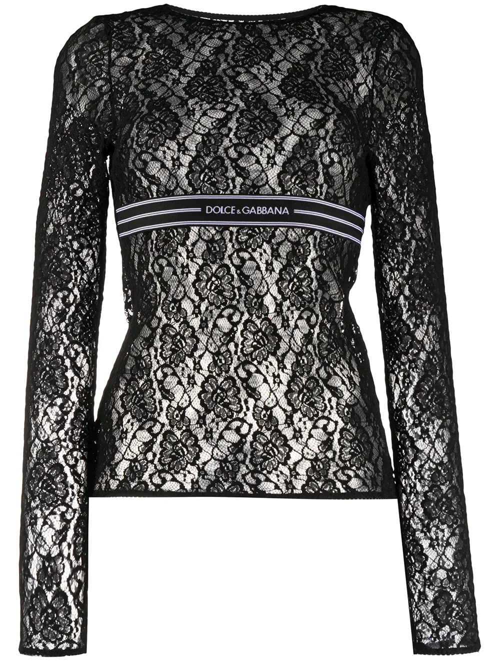 DOLCE & GABBANA LONG-SLEEVED LACE TOP