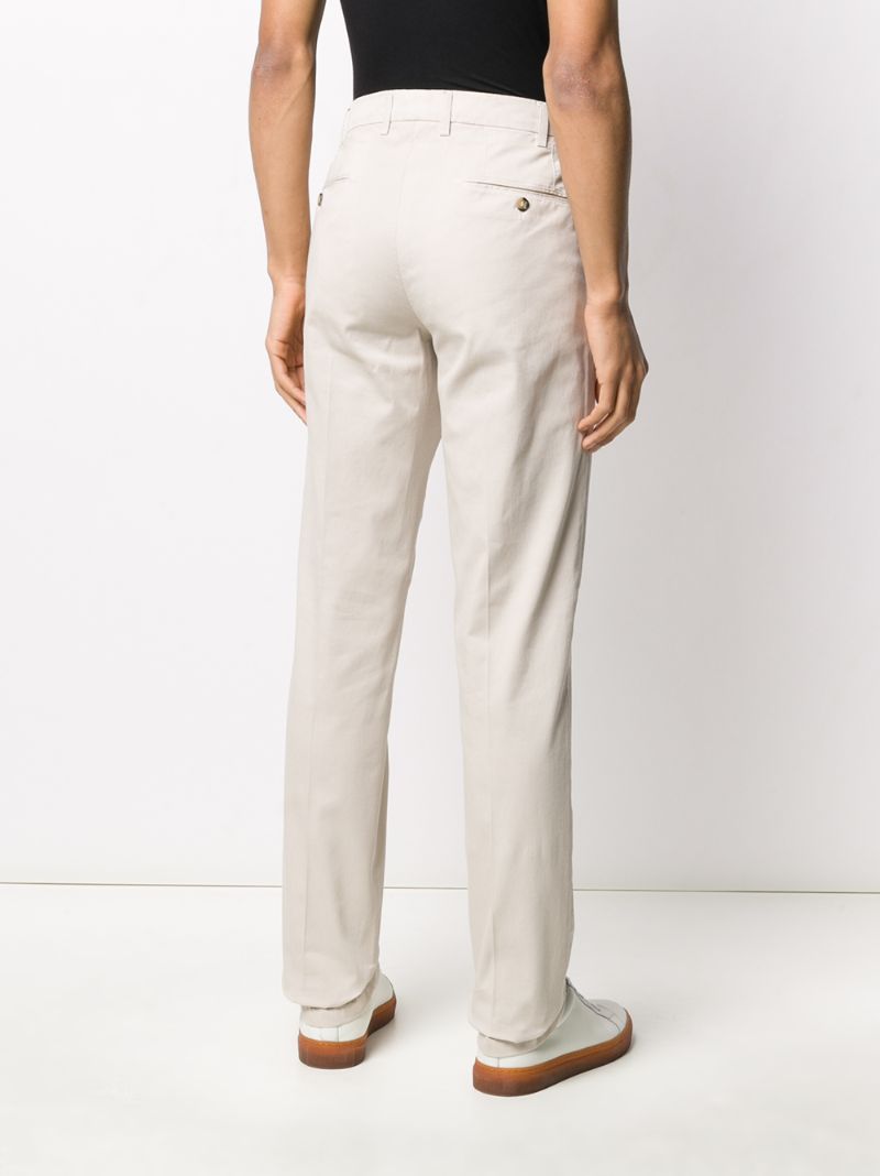 Shop Canali Straight-leg Chino Trousers In Neutrals