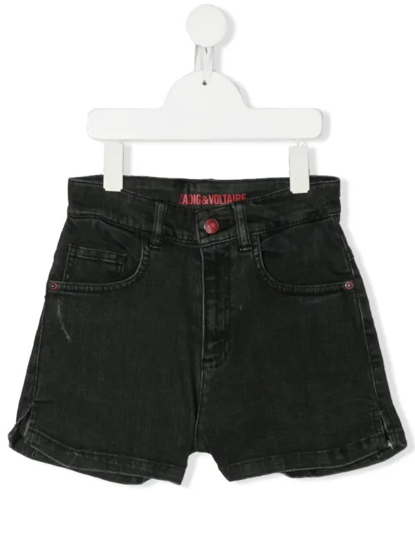 kids white jean shorts