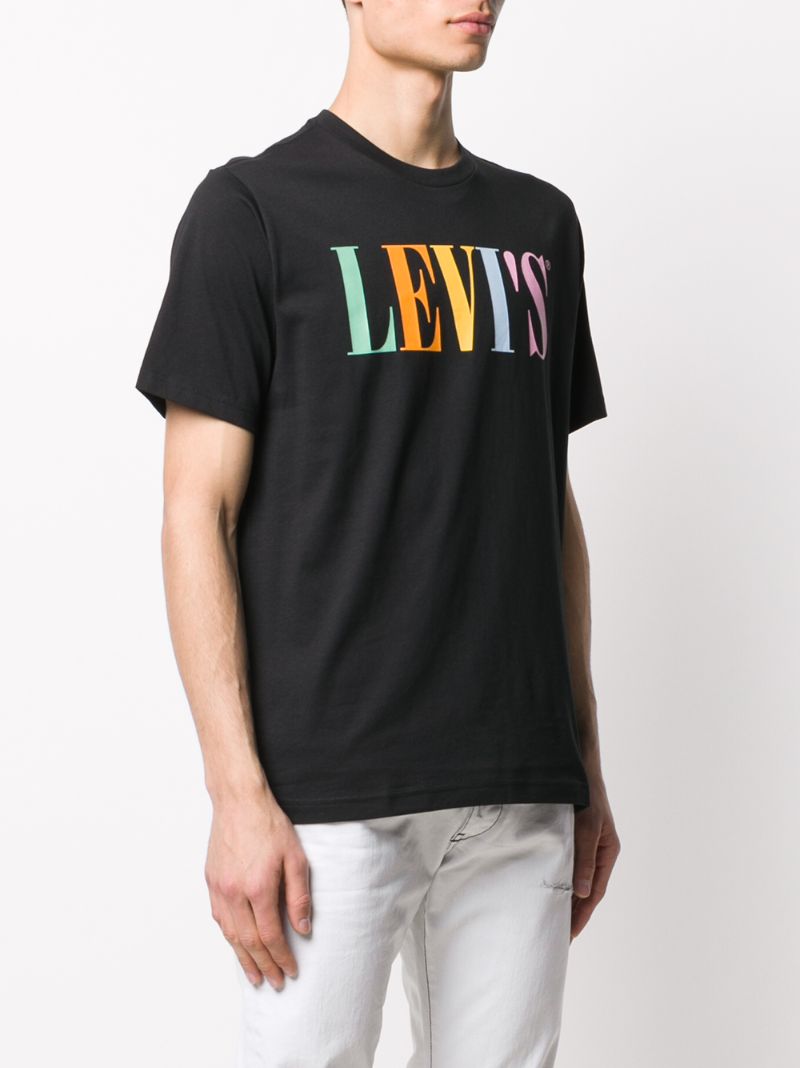 Shop Levi's Logo-print Box T-shirt In Black