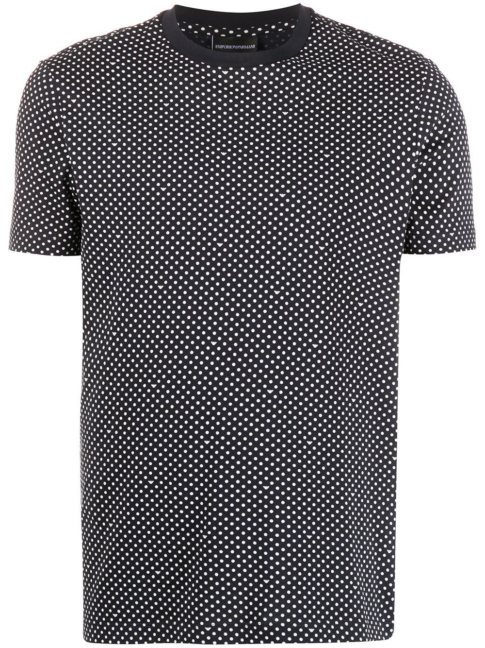 Emporio Armani Dotted Crew Neck T-shirt In Blue