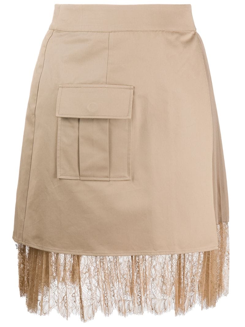 Self-portrait Canva Mini Wrap Skirt In Brown