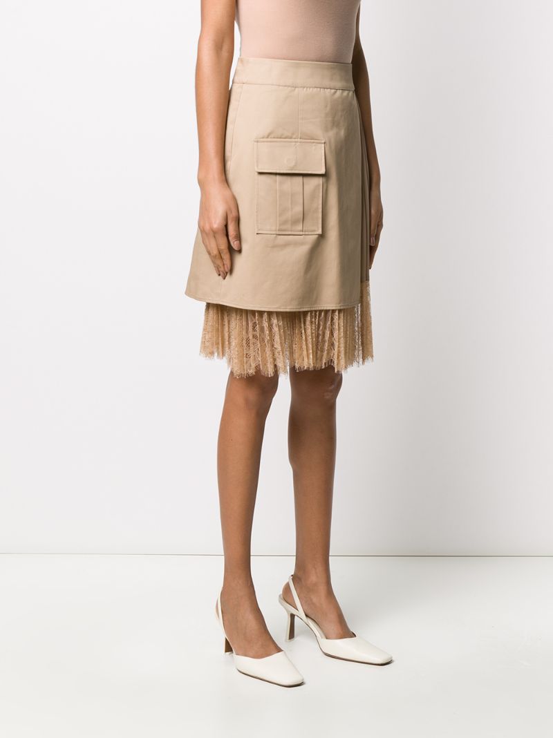 Shop Self-portrait Canva Mini Wrap Skirt In Brown