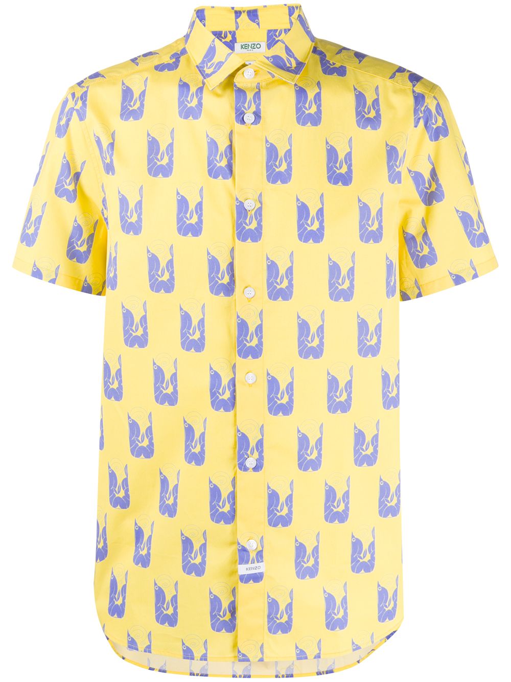 Shop Kenzo Graphic Print Shirt In Yellow