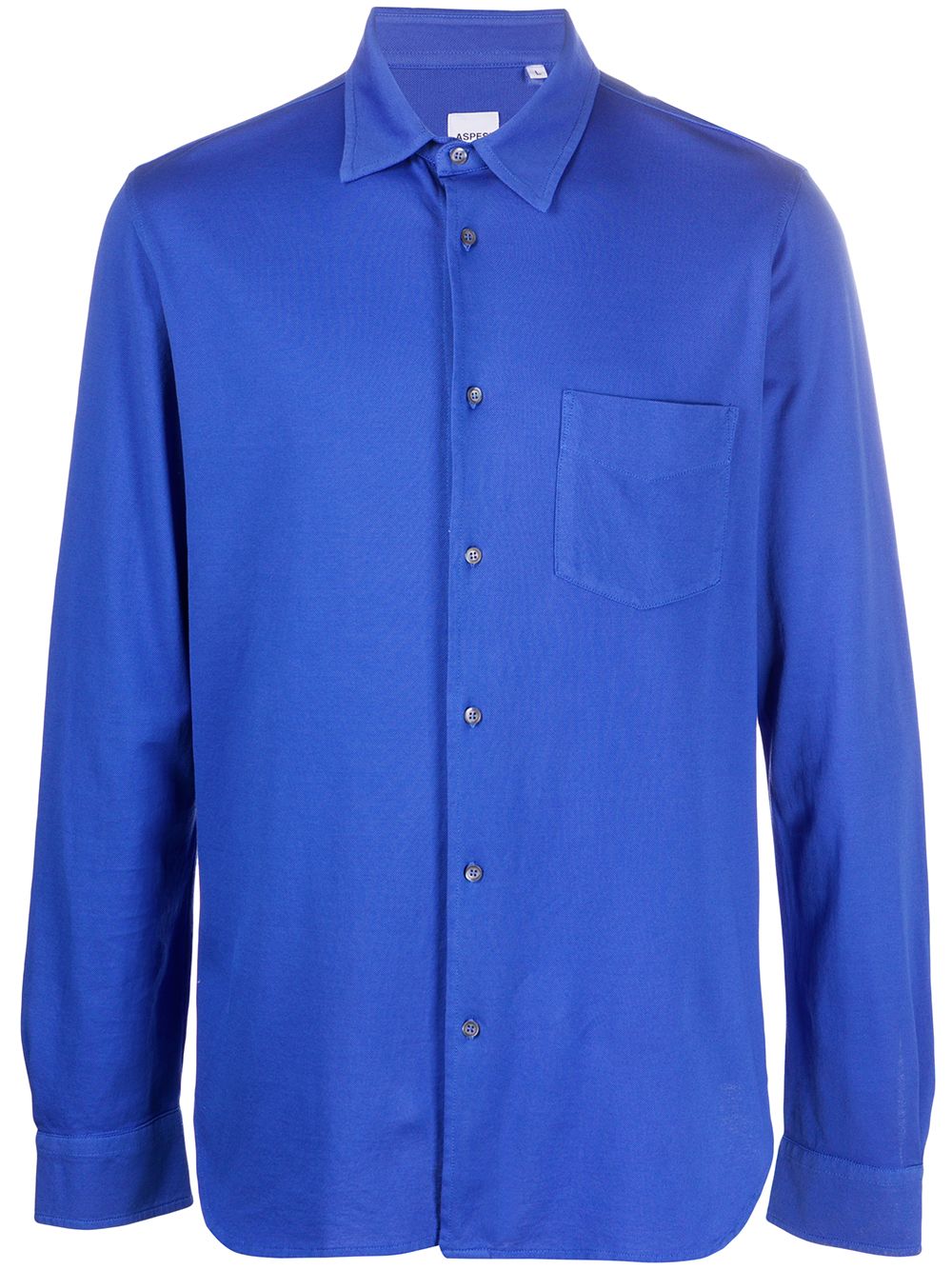 Shop Aspesi Buttoned Cotton Shirt In Blue