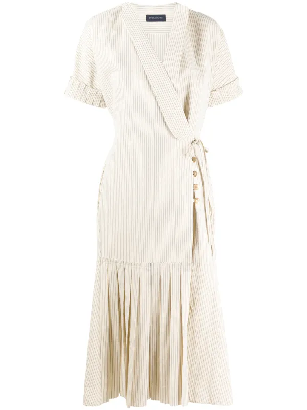 white wrap shirt dress