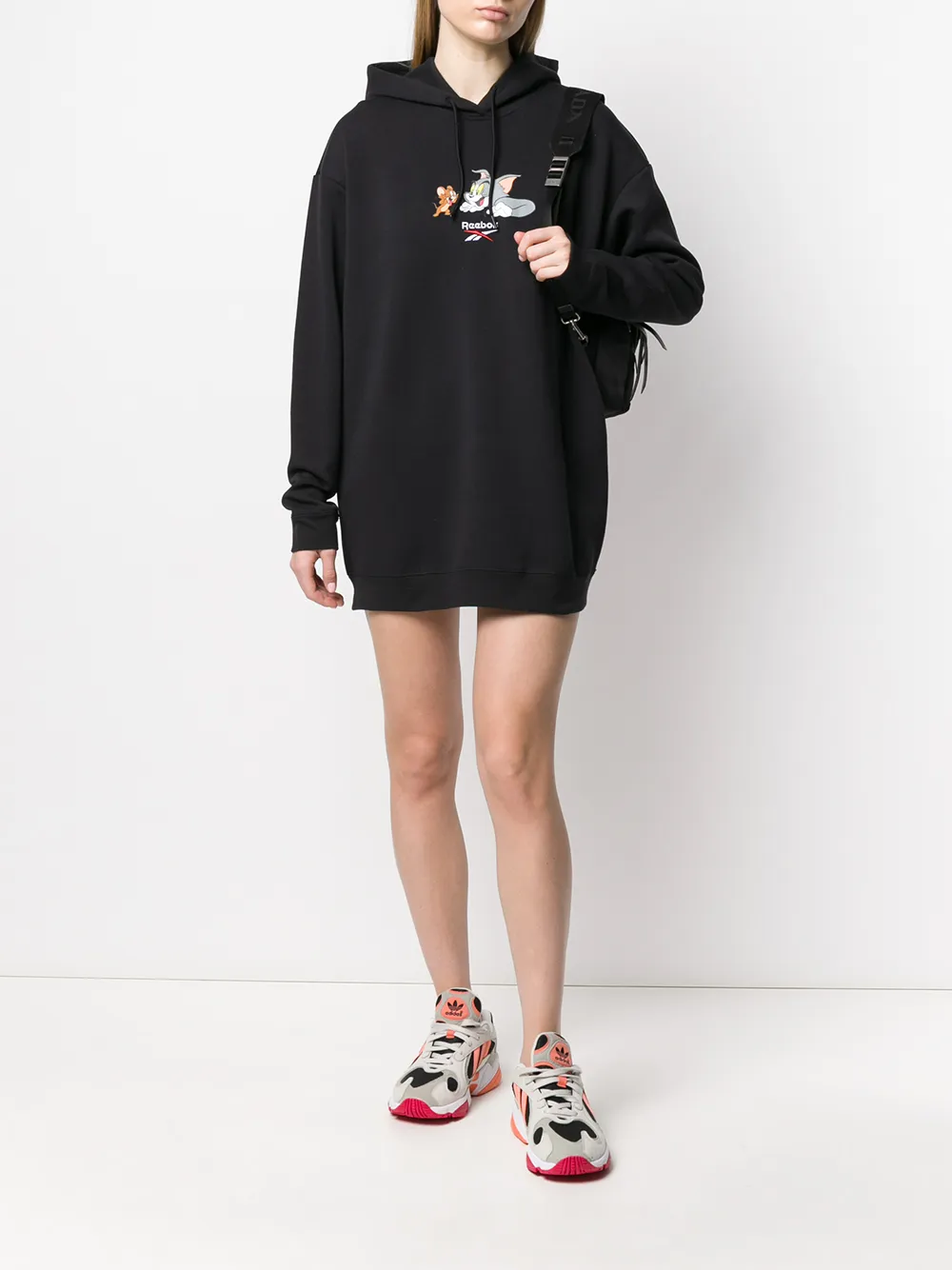 Reebok Hoodie met print Zwart